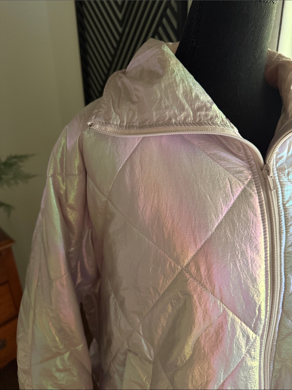 Peach Love California Iridescent Lavender Quilted Jacket medium - Picture 2 of 15